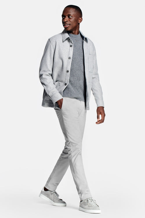 light grey ribbed corduroy fabric men's trousers | MR MARVIS