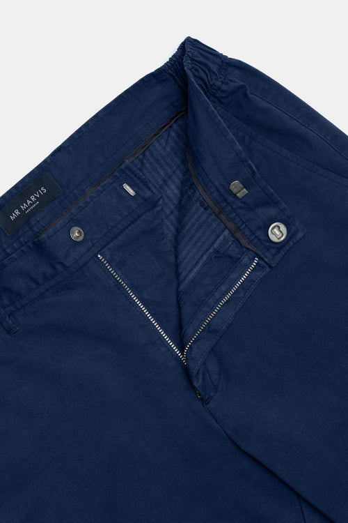 dark blue heavy stretch cotton men's trousers | MR MARVIS
