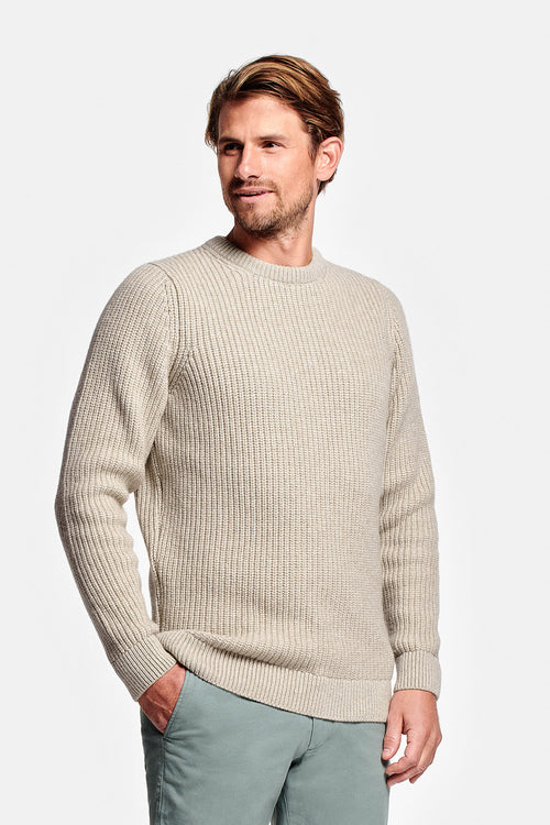 beige men's knitted jumper | MR MARVIS