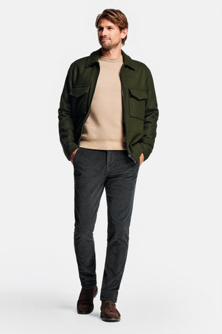 dark grey ribbed corduroy fabric men's trousers | MR MARVIS