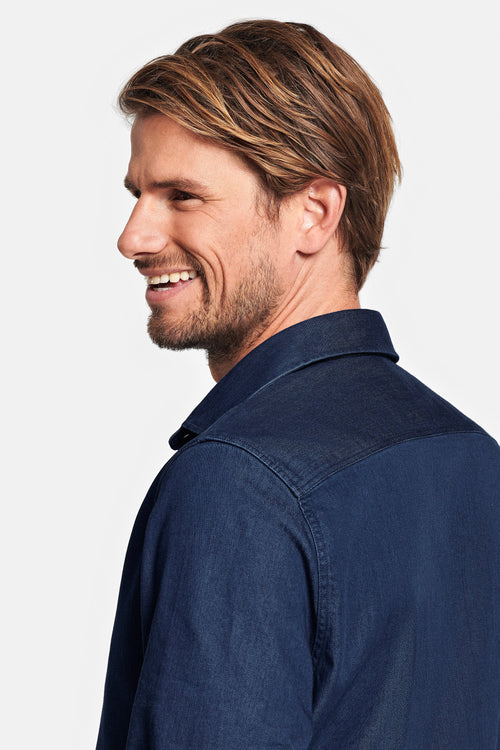 dark blue men's denim shirt | MR MARVIS