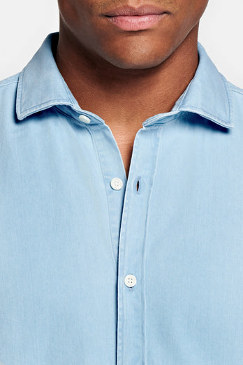 ultra light blue men's denim shirt | MR MARVIS