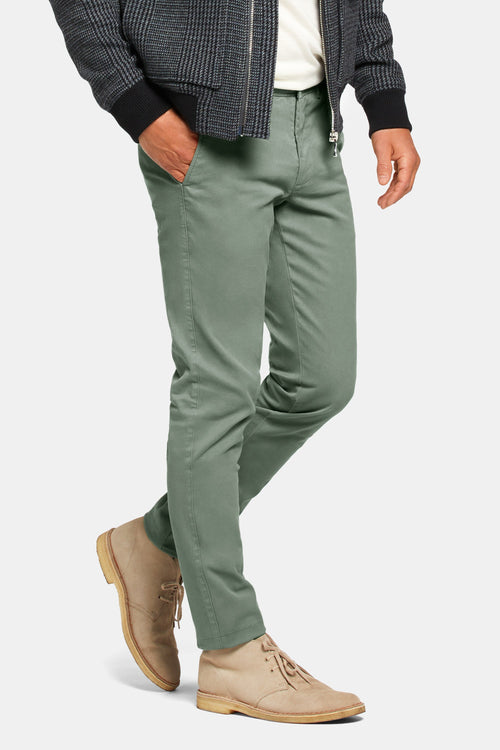 green heavy stretch cotton men's trousers | MR MARVIS