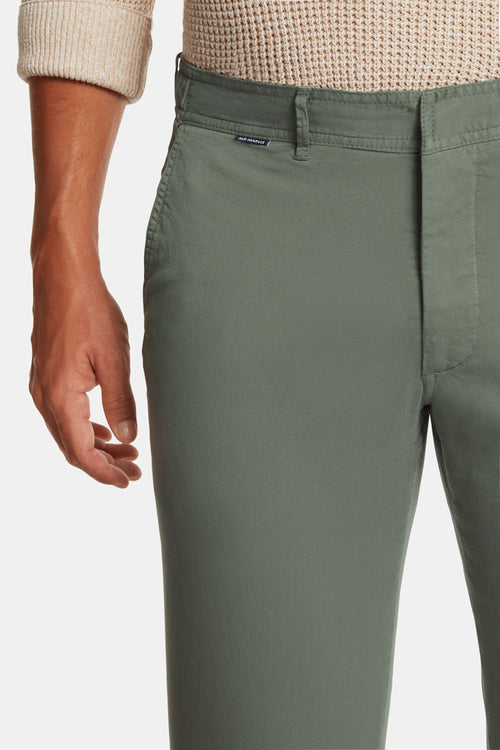 green stretch cotton men's trousers | MR MARVIS